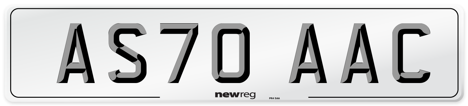 AS70 AAC Number Plate from New Reg